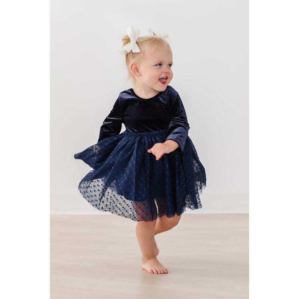 Mila & Rose Navy Velvet‎ Dot Tutu Dress NWT size 4T
